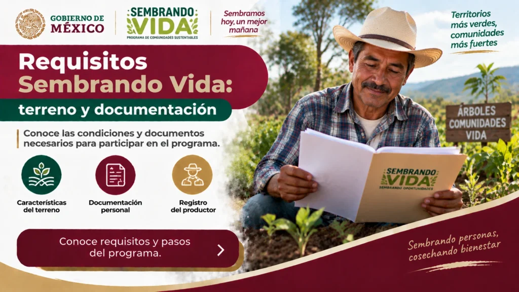 Requisitos sembrando vida: terreno y documentación